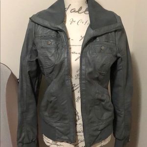 Gray leather Jacket